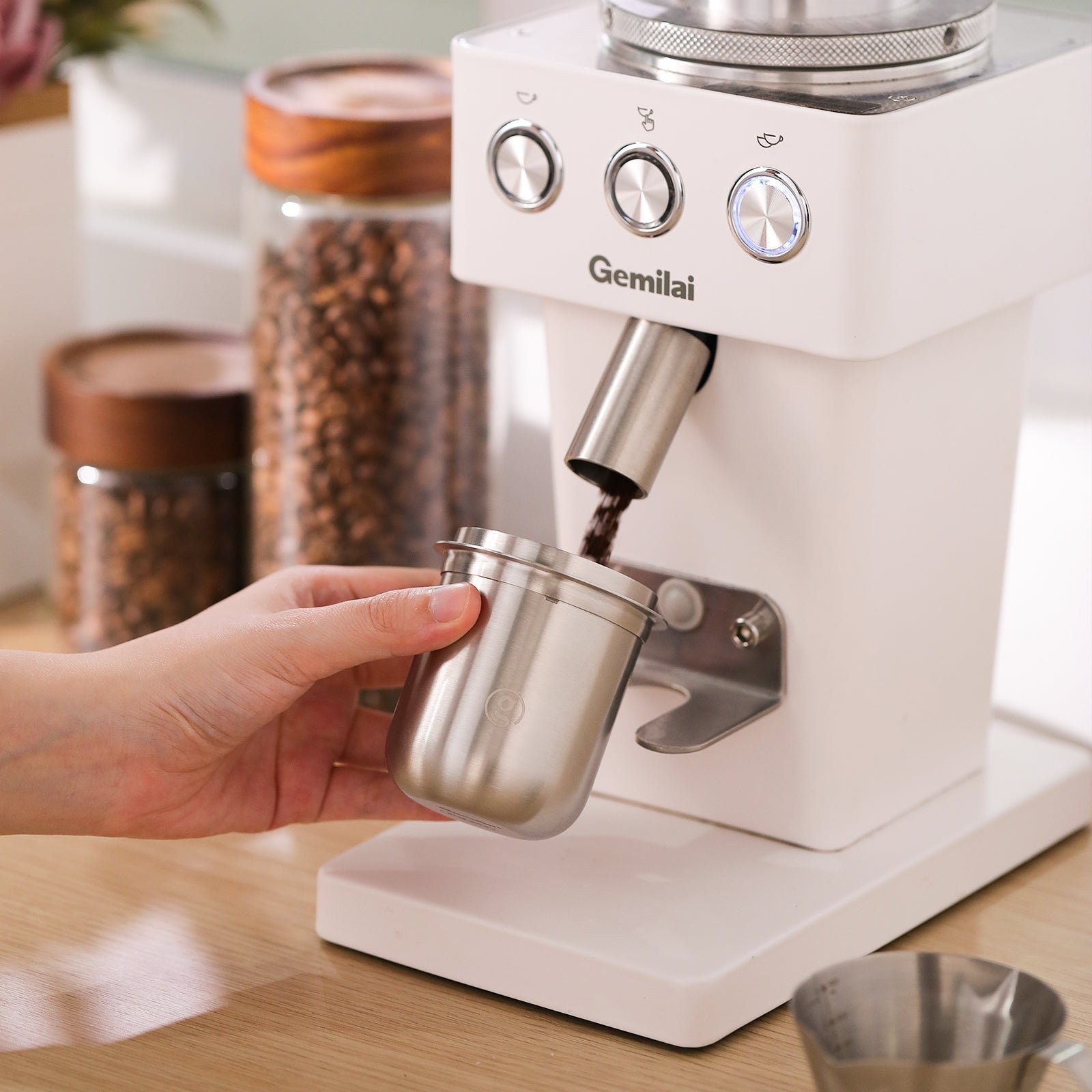 58mm Stainless Steel Dosing Cup for G9010B Coffee Grinder - Image 3